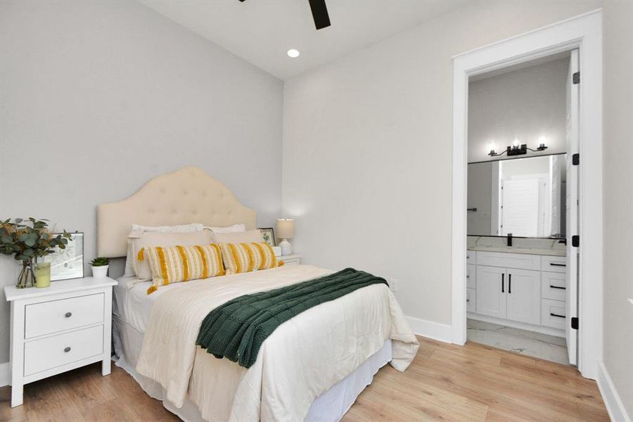 Versatile third bedroom: accommodates queen bed or transforms into a stylish office.