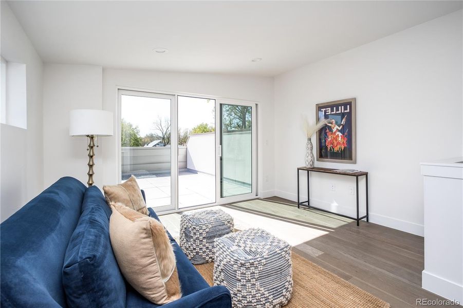 Living space leads out to the roof deck