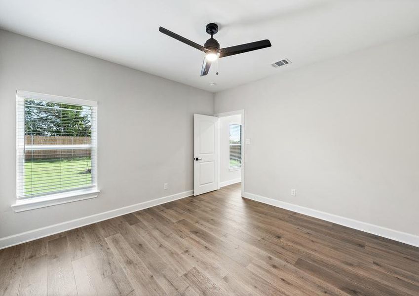 The master bedroom of the Rio Grande is spacious and has a large window that lets in great, natural light.