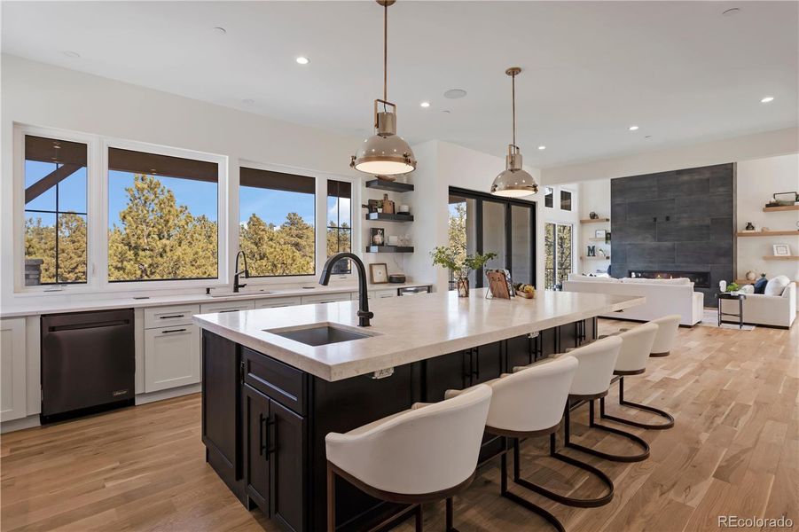 Kitchen with amazing Mountain and Golf Course Views