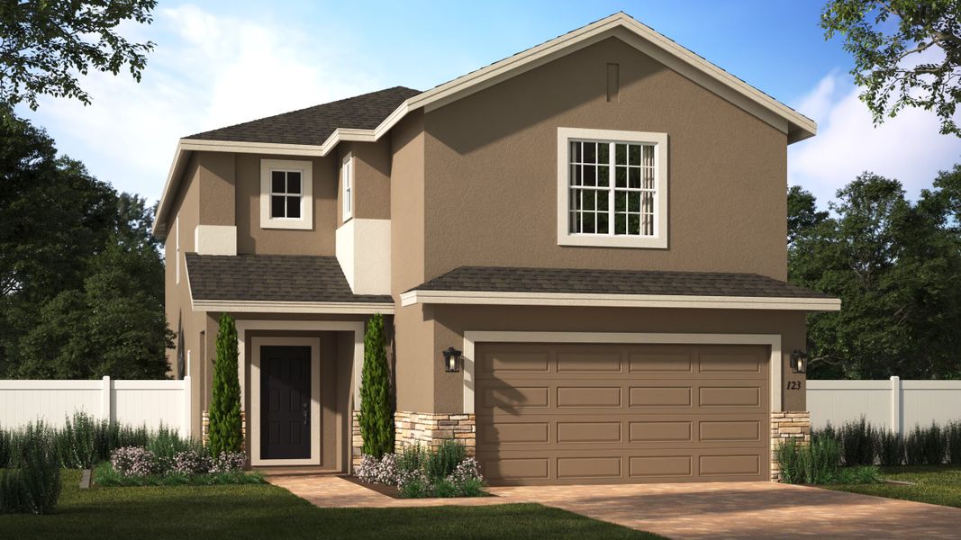 Waterlily | Elevation 2 with optional Stone | Florida | Landsea Homes