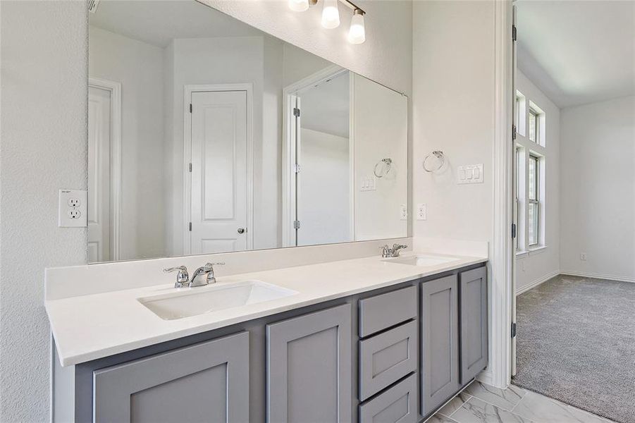 Bathroom featuring vanity