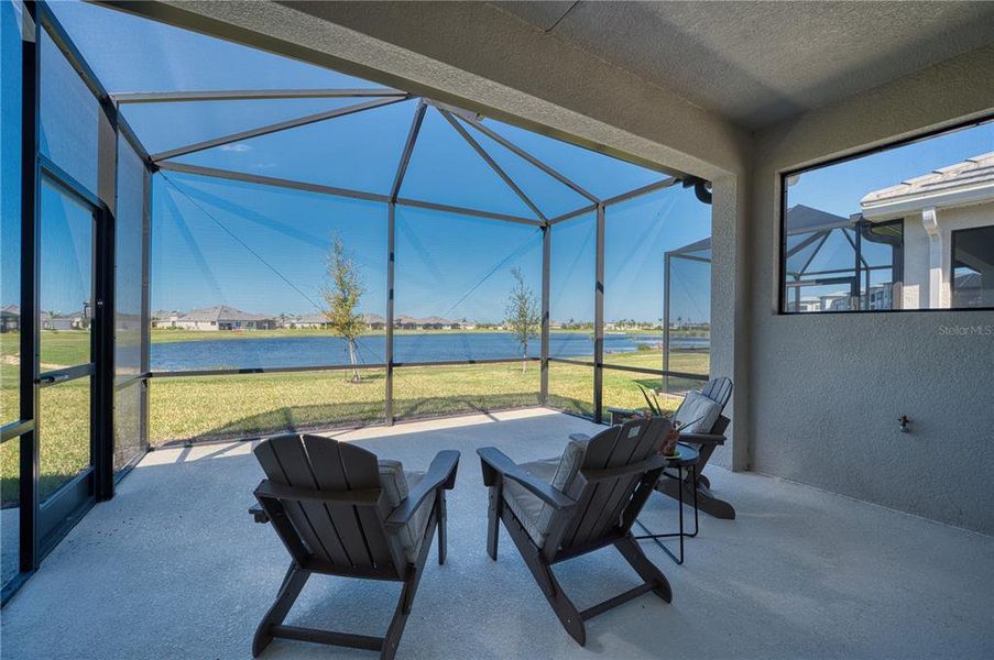 Lanai view with screened extension.