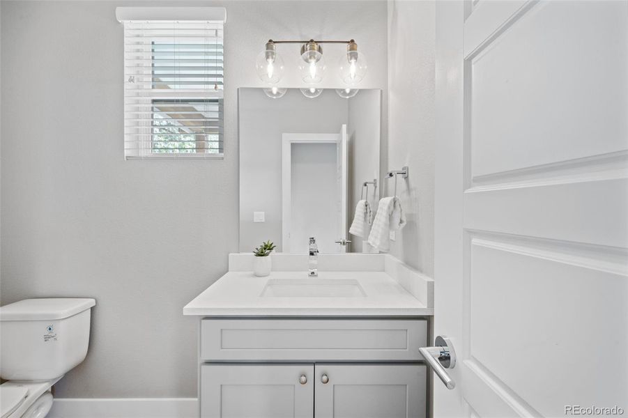 Powder room on main floor.