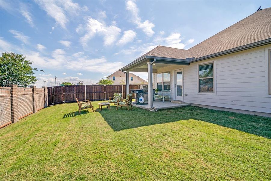 View of yard featuring a patio