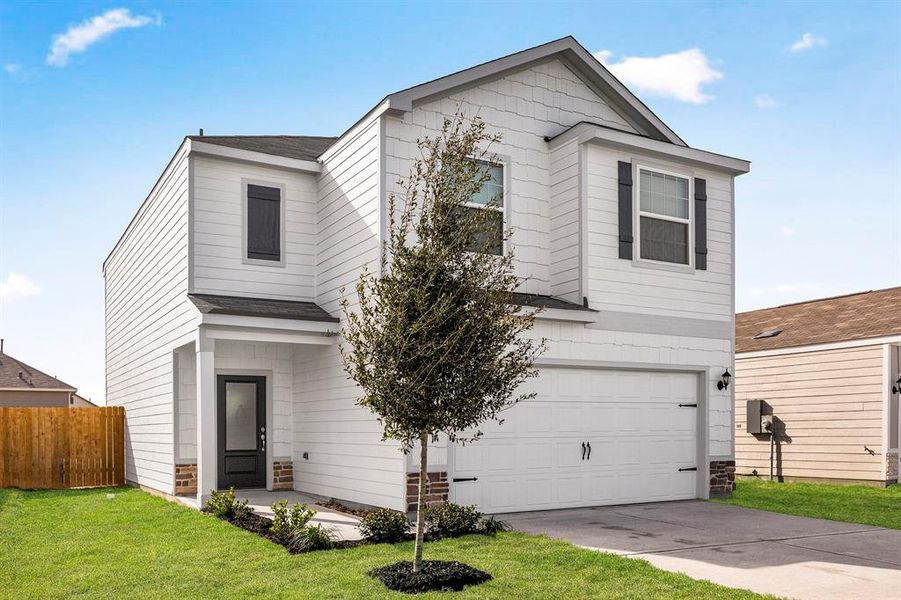 The is a beautiful 2-story home with upgraded siding and modern curb appeal. You will love the color of the home!