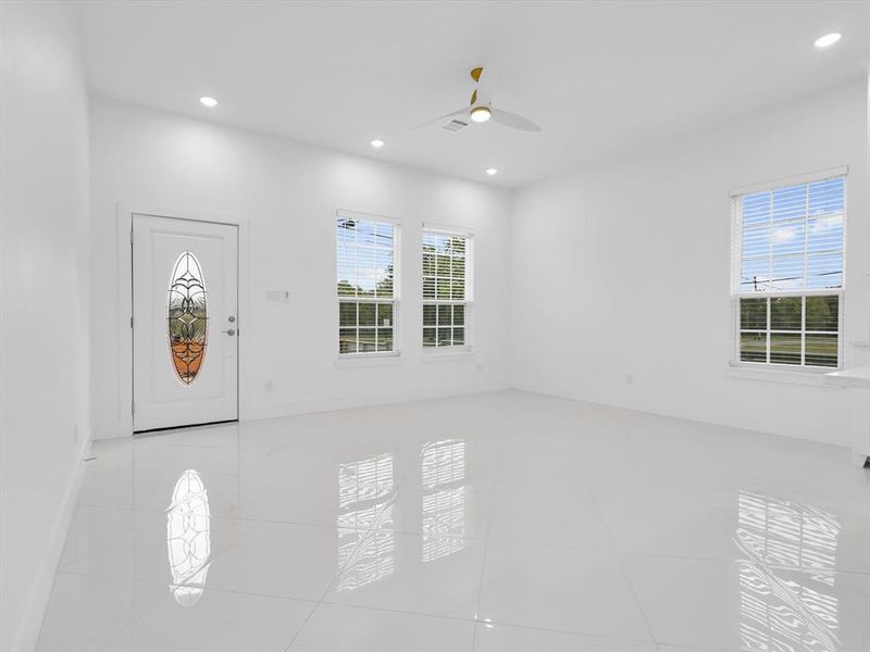 View of tiled foyer