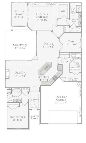 Optional - Owner's Sliding Glass Door in Sitting Room to Patio