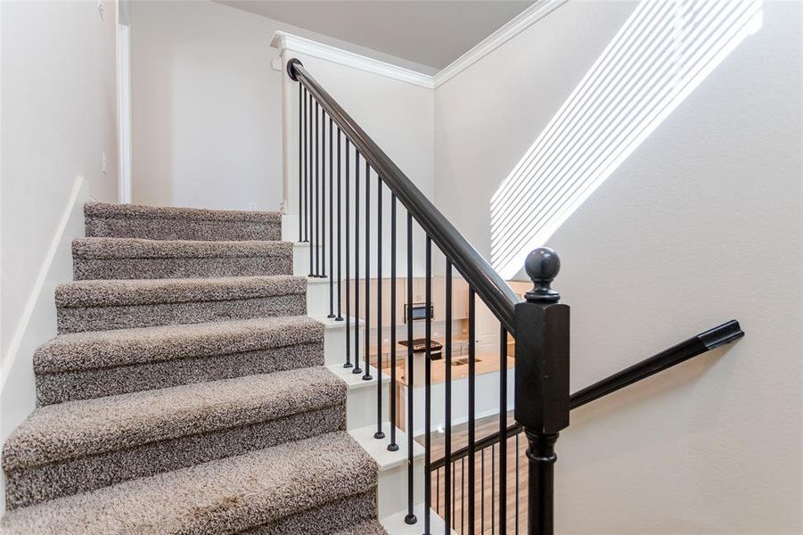 Staircase with ornamental molding