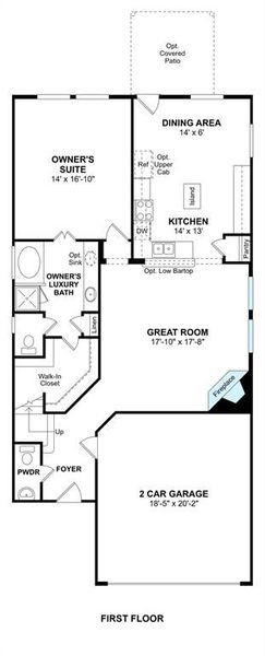 The Darlington II floor plan by K. Hovnanian Homes. 1st Floor shown. *Prices, plans, dimensions, features, specifications, materials, and availability of homes or communities are subject to change without notice or obligation.