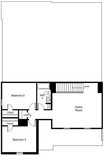 D.R. Horton's Ozark floorplan, 2nd floor - All Home and community information, including pricing, included features, terms, availability and amenities, are subject to change at any time without notice or obligation. All Drawings, pictures, photographs, video, square footages, floor plans, elevations, features, colors and sizes are approximate for illustration purposes only and will vary from the homes as built.