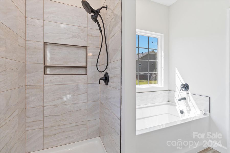 Primary ensuite shower and soaker tub