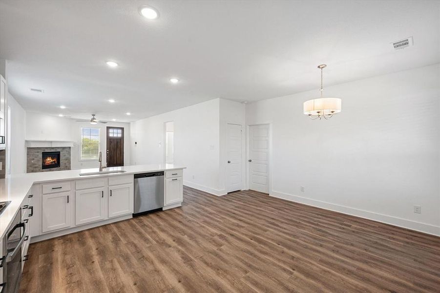 Kitchen and dining area