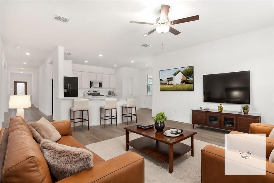 Main Family room. Kitchen overlooks this open floorplan area.