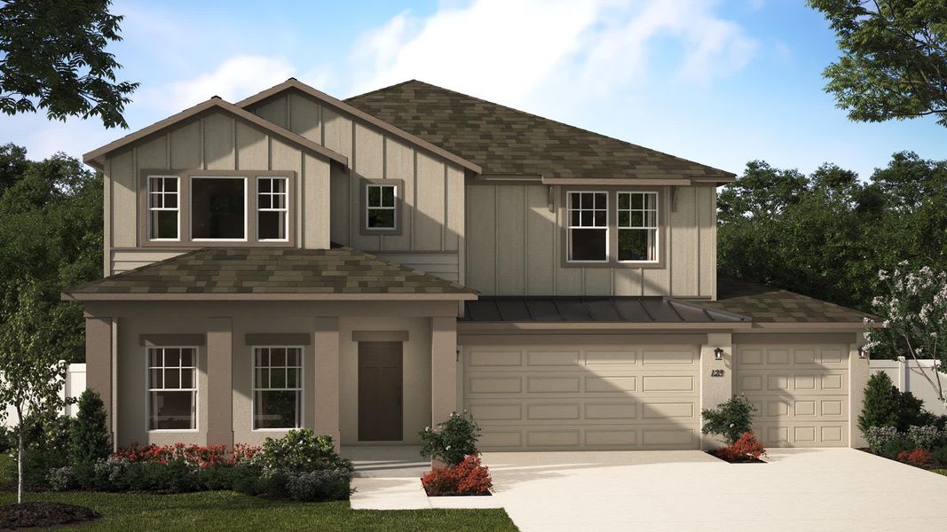 Elevation 3 with Optional Hardie and 3-Car Garage - Wilshire by Landsea Homes