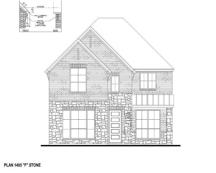 Plan 1405 Elevation F w/ Stone