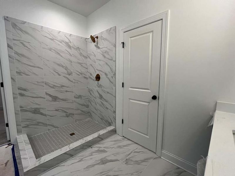Primary Bathroom Walk-in Shower Construction Progress