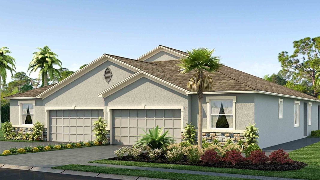 New construction Duplex house Siesta, 2637 Warren Acres Boulevard, Wesley Chapel, FL 33543 - photo