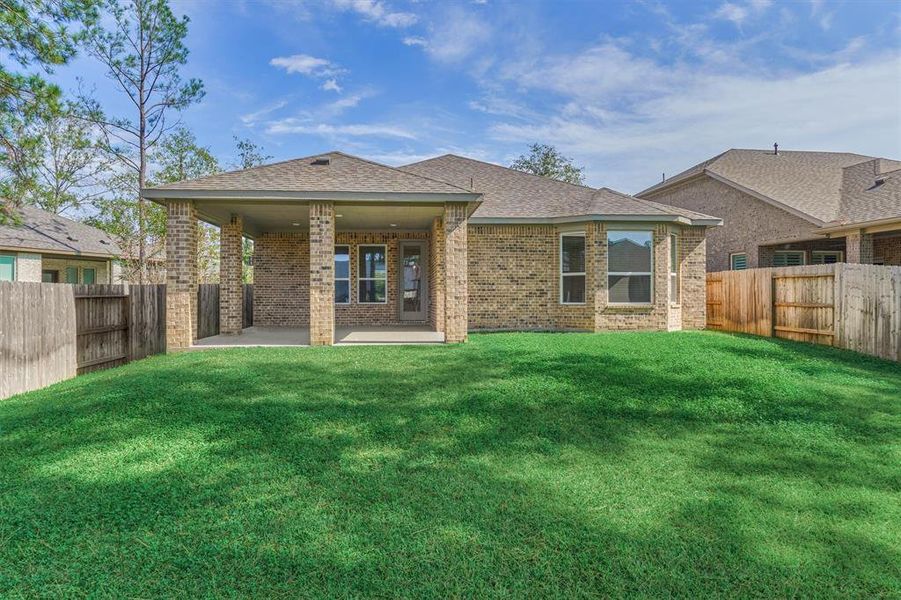 Just what you need! A shady backyard with mature trees and a healthy lawn!