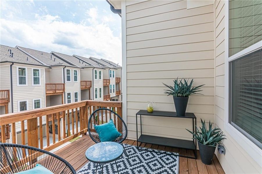 Lovely deck off the two secondary bedrooms.