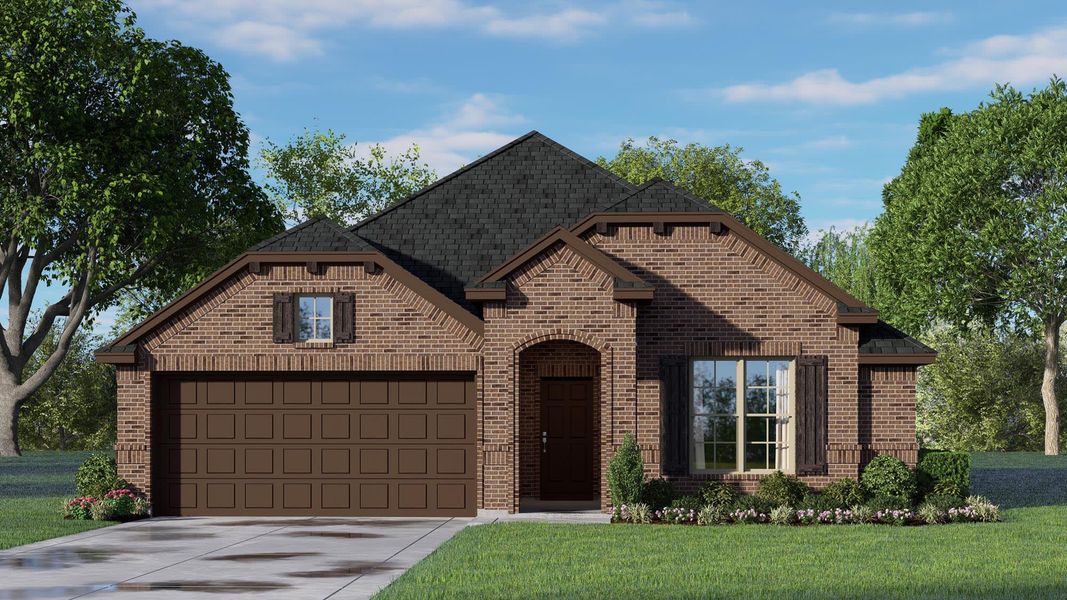 Elevation C | Concept 1660 at Hunters Ridge in Crowley, TX by Landsea Homes