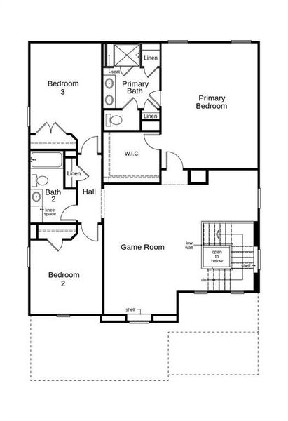 This floor plan features 3 bedrooms, 2 full baths, 1 half bath, and over 2,500 square feet of living space.