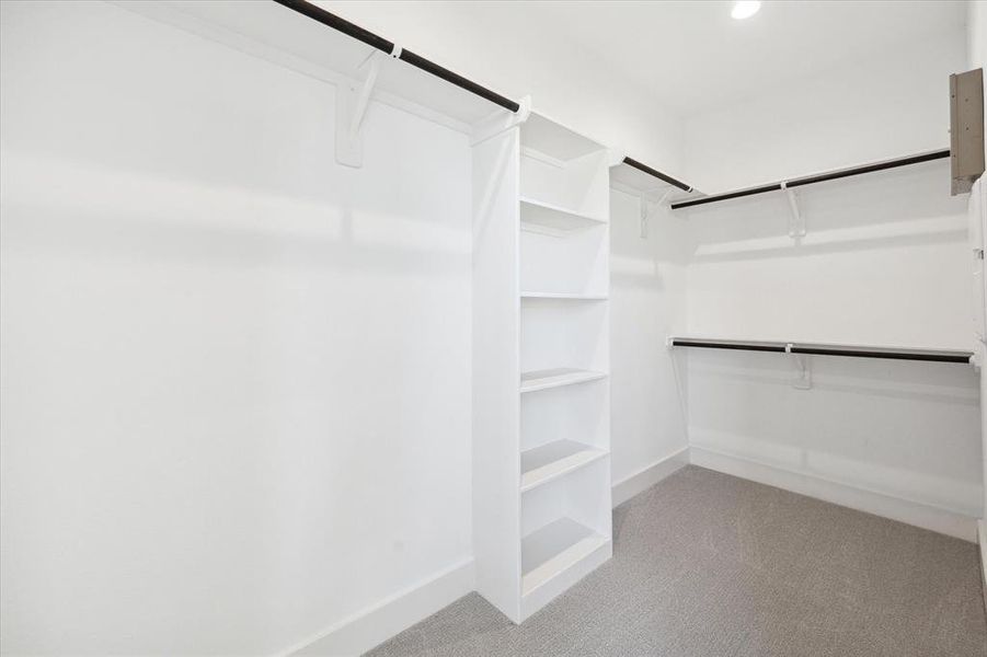 Bedroom near the second story entry front door. Carpet to add warmth and comfort to this room.