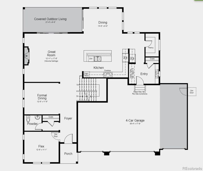 Structural options added include: unfinished basement, covered outdoor living, 4 car garage, fireplace, walk in shower in Primary Suite