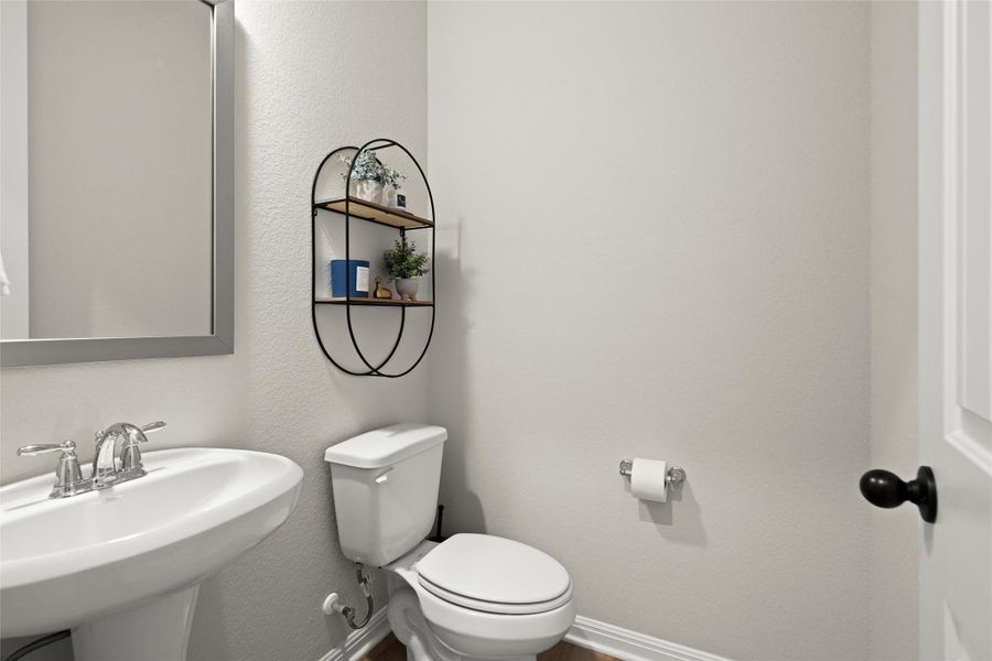 Perfectly situated powder room for guests