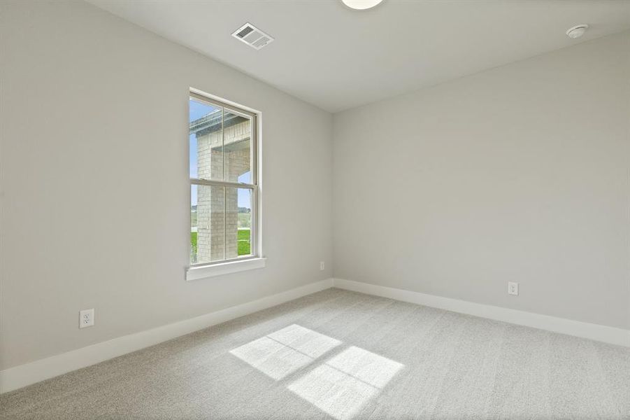 Spare room with light colored carpet and a wealth of natural light