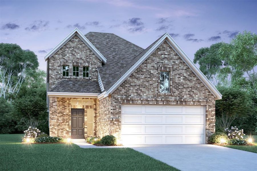 Stunning Rochester design by K. Hovnanian Homes with elevation A in beautiful Park Lakes East. (*Artist rendering used for illustration purposes only.)