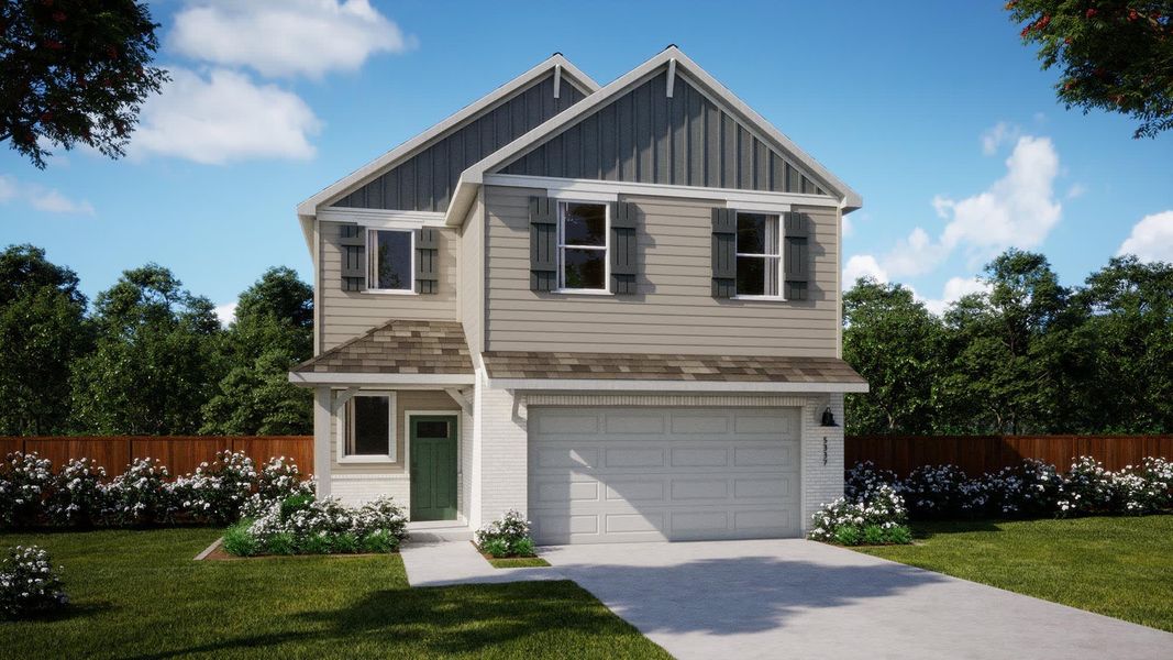 Elevation F | Hailey at Village at Manor Commons in Manor, TX by Landsea Homes
