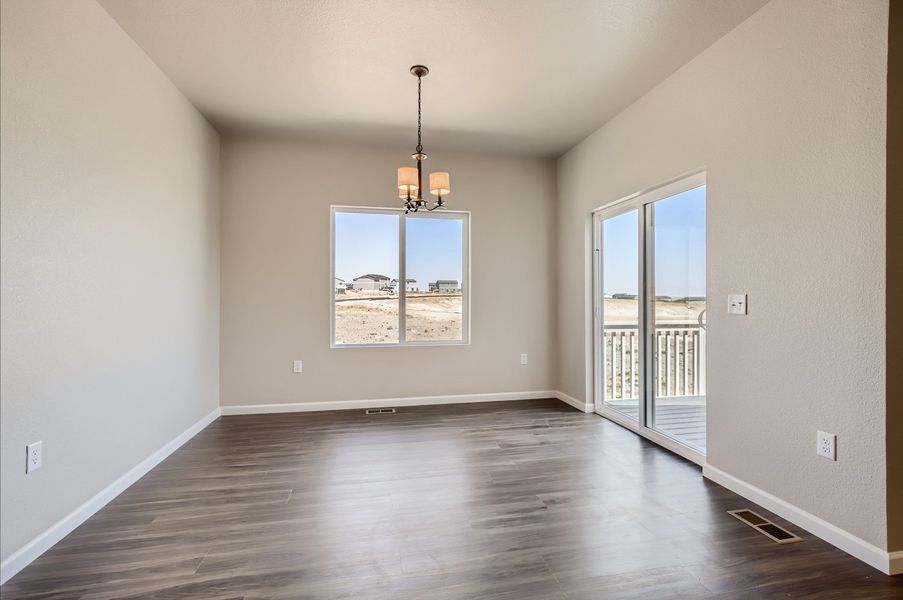 Breakfast nook of the ranch style Telluride plan by Century Communities