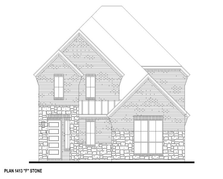 Plan 1413 Elevation F w/ Stone