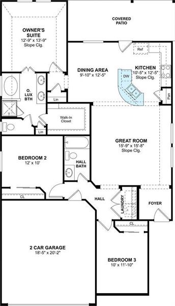 The Daphne II floor plan by K. Hovnanian Homes. 1st Floor shown. *Prices, plans, dimensions, features, specifications, materials, and availability of homes or communities are subject to change without notice or obligation.