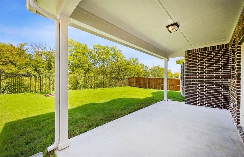 Large covered patio