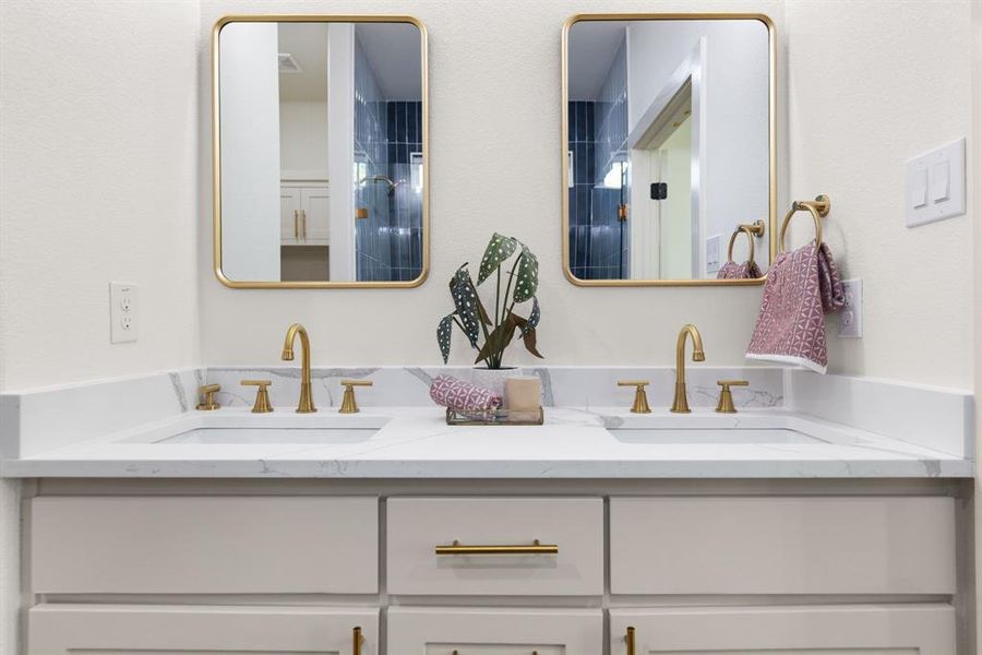 Bathroom featuring vanity