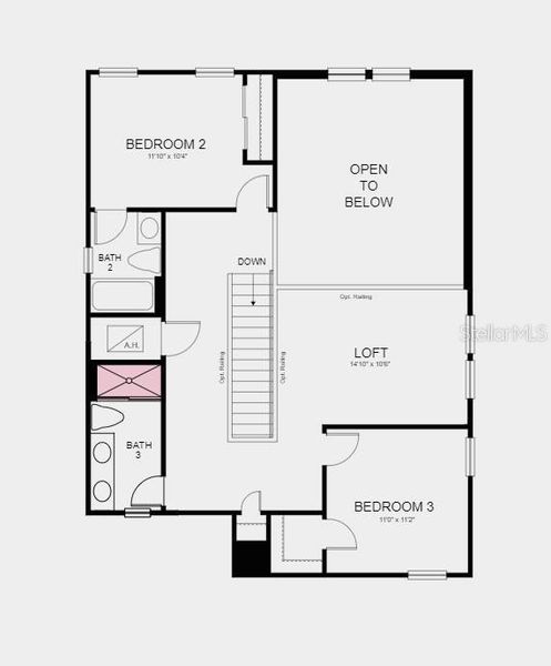 Floor Plan - Structural options added include; Gourmet kitchen, stand up shower in bath 3, and covered lanai.