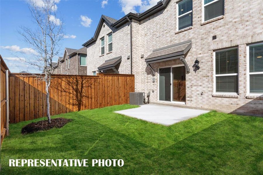 Our Channing plan features your own private, fenced outdoor space!  REPRESENTATIVE PHOTO