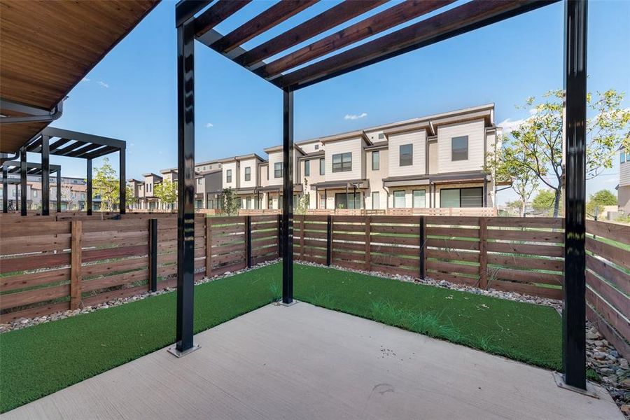 View of patio / terrace featuring a pergola