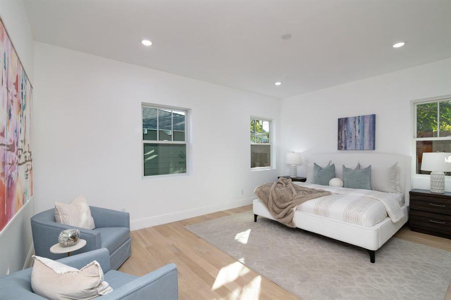 Bedroom featuring light wood-type flooring