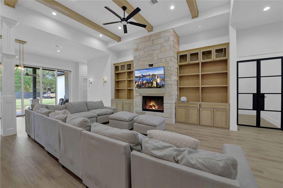 Built-ins around fireplace