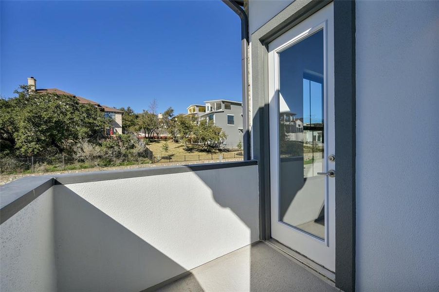 Private balcony off 3rd upper level bedroom