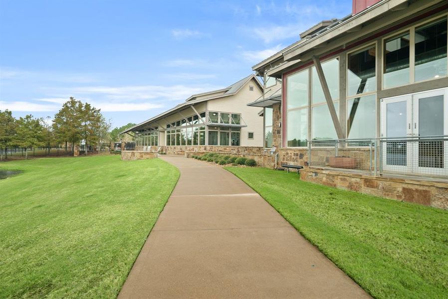 Clubhouse with workout center.