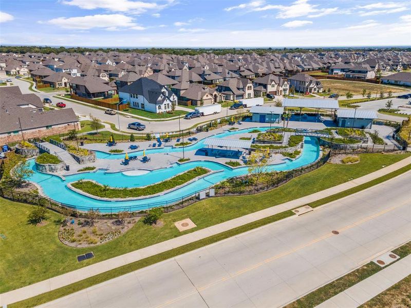 Birds eye view of the community lazy river