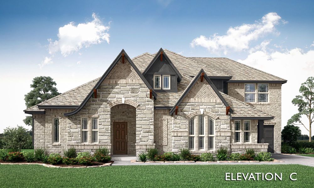 Elevation C. 3,483sf New Home in Mansfield, TX