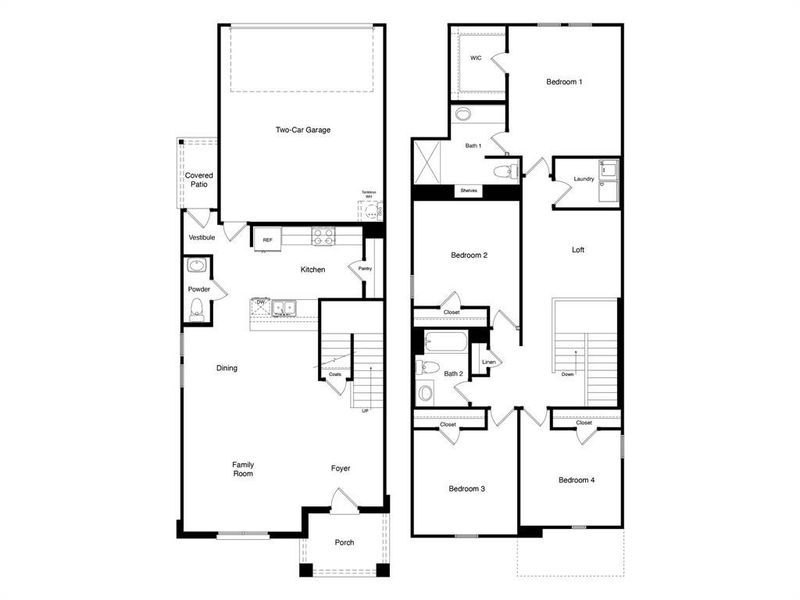 D.R. Horton's Walnut floorplan - All Home and community information, including pricing, included features, terms, availability and amenities, are subject to change at any time without notice or obligation. All Drawings, pictures, photographs, video, square footages, floor plans, elevations, features, colors and sizes are approximate for illustration purposes only and will vary from the homes as built.