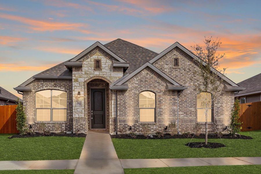 Elevation A with Stone | Concept 1958 at Redden Farms - Classic Series in Midlothian, TX by Landsea Homes