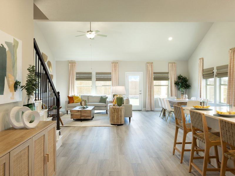 The Kessler's open concept floorplan featured at Trails of Lavon.