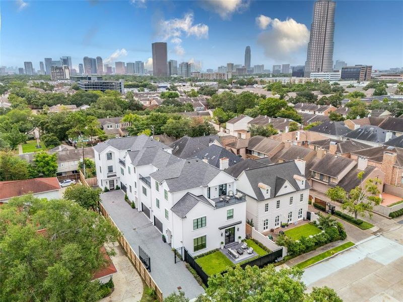 Aerial shot of 1207 Nantucket, showcasing the city.